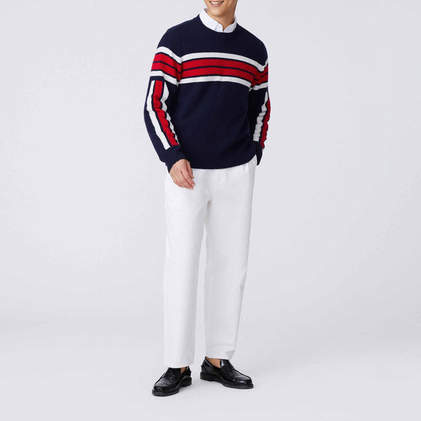 Rowing Blazers Men's Cotton Twill Pleated Relaxed Pant Off White