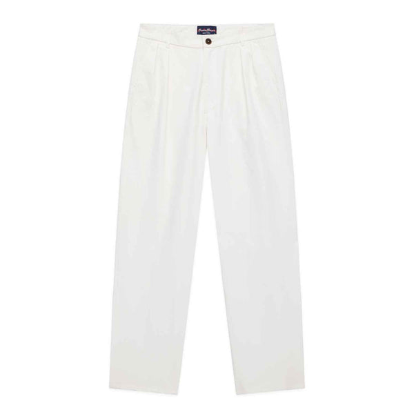 rowing blazers Men's Cotton Twill Pleated Relaxed Pant Off White