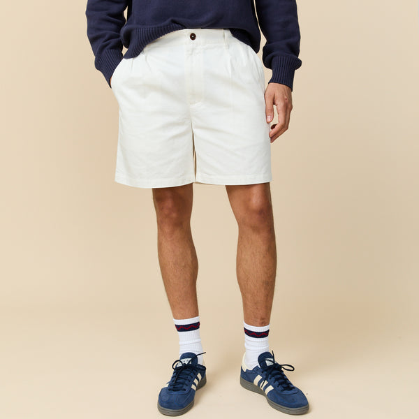Rowing Blazers Men's Cotton Twill Pleated Short Off White