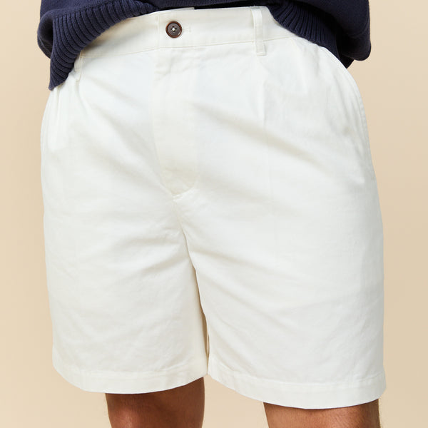 Rowing Blazers Men's Cotton Twill Pleated Short Off White