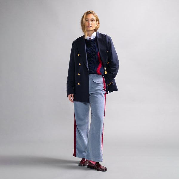 Rowing Blazers Men's Cotton Zig Zag Cableknit Sweater Navy