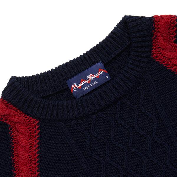 Rowing Blazers Men's Cotton Zig Zag Cableknit Sweater Navy