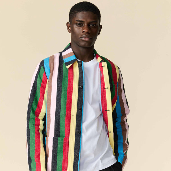 Rowing Blazers Men's Croquet Stripe Chore Jacket Croquet