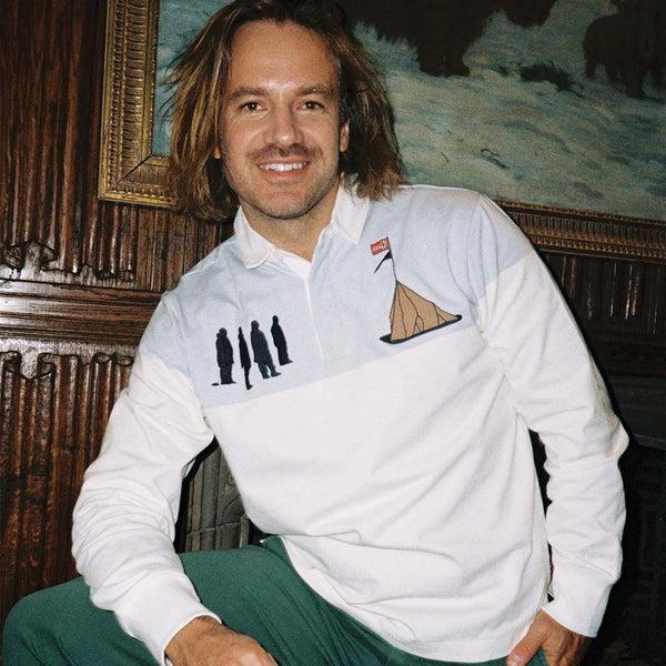 Rowing Blazers Men's Explorers Club Cotton Rugby Light Blue Multi