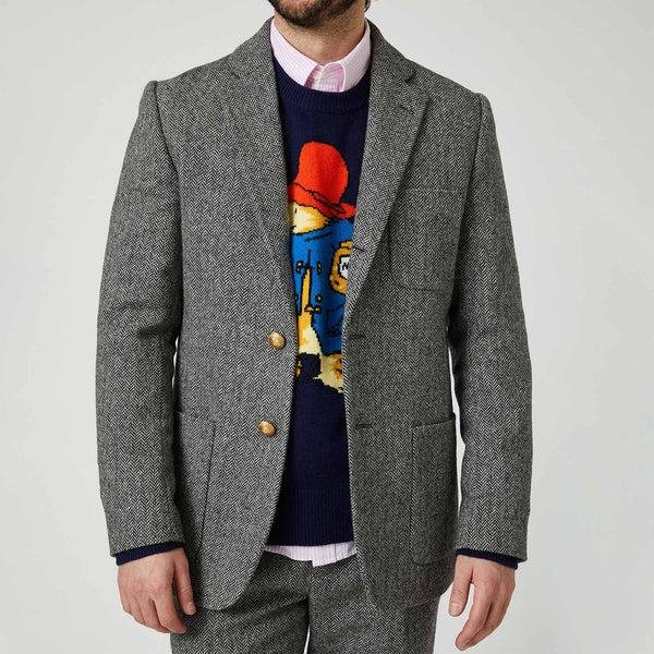 Rowing Blazers Men's Herringbone Wool Jacket Charcoal