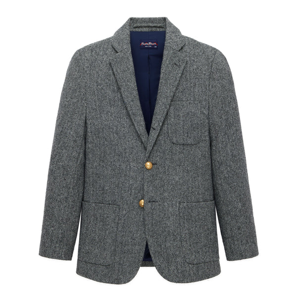 rowing blazers Men's Herringbone Wool Jacket Charcoal