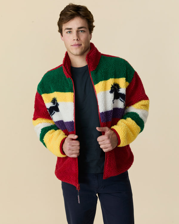 Rowing Blazers Men's Horse Blocked Sherpa Multi-Color