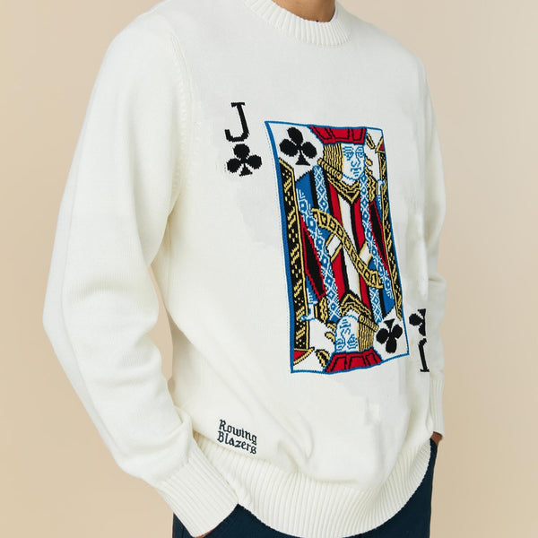 Rowing Blazers Men's Jack Of Clubs Cotton Sweater Cream