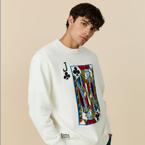 Rowing Blazers Men's Jack Of Clubs Cotton Sweater Cream