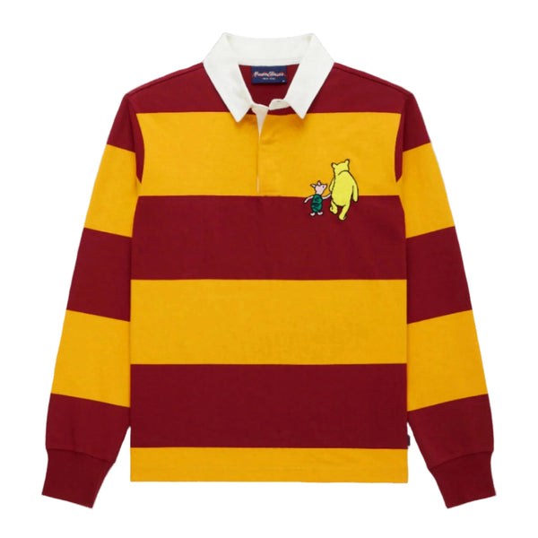 rowing blazers Men's Lightweight Stripe Cotton Winnie-the-Pooh Rugby Burgundy