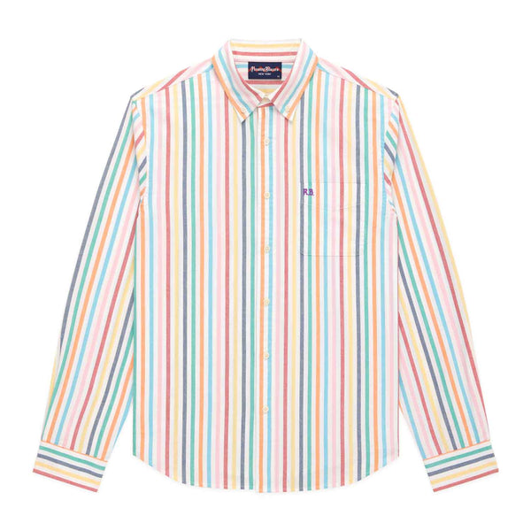 rowing blazers Men's Long Sleeve Classic Fit Stripe Oxford Shirt Candy Stripe