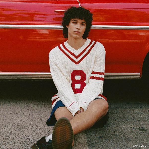 Rowing Blazers Men's Magic 8™ Ball Varsity Cotton Sweater Cream