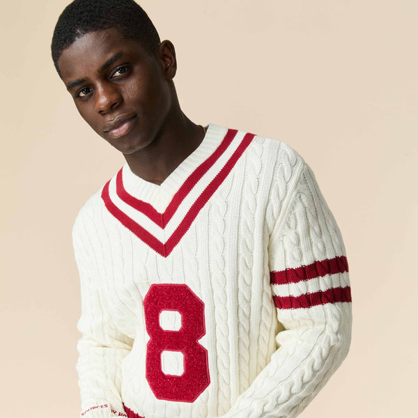 Rowing Blazers Men's Magic 8™ Ball Varsity Cotton Sweater Cream