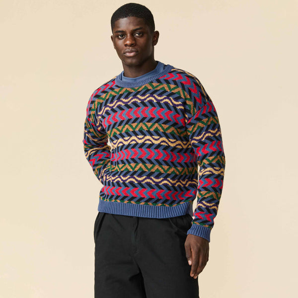 Rowing Blazers Men's Multi Stripe Sweater Bright Multi
