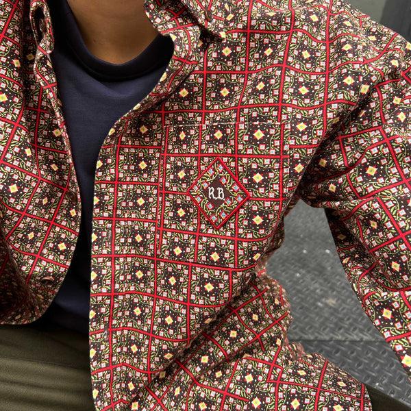 Rowing Blazers Men's Oversized Printed Canvas Shirt Geo Floral