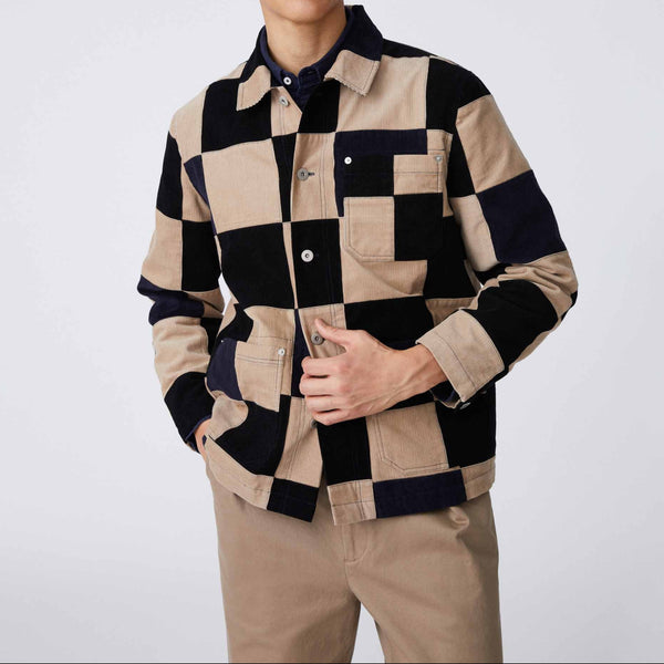 Rowing Blazers Men's Patchwork Corduroy Chore Jacket Neutral Patchwork