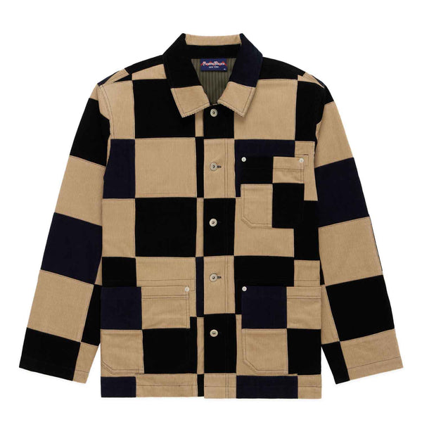 rowing blazers Men's Patchwork Corduroy Chore Jacket Neutral Patchwork