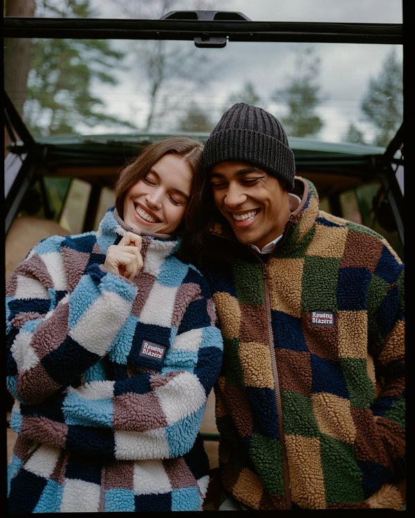 Rowing Blazers Men's Patchwork Sherpa Jacket Blue Multi