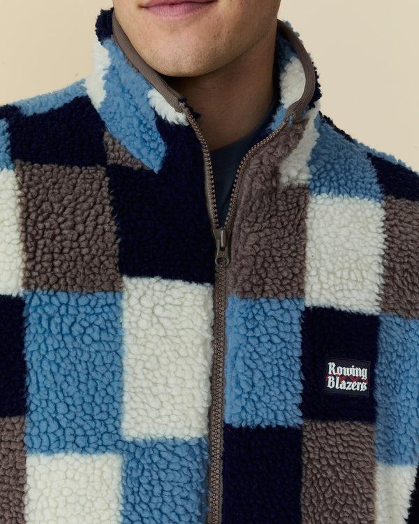 Rowing Blazers Men's Patchwork Sherpa Jacket Blue Multi