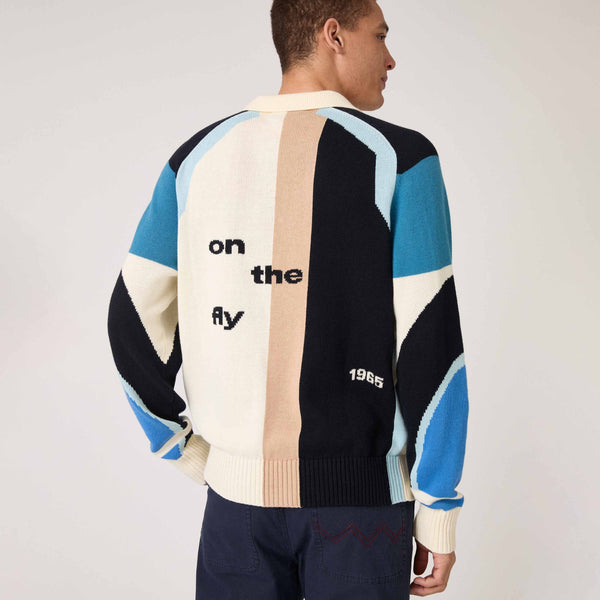 Rowing Blazers Men's Pickleball Sweater Blue Brown Multicolor