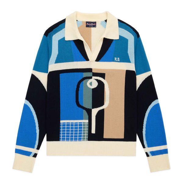 rowing blazers Men's Pickleball Sweater Blue Brown Multicolor