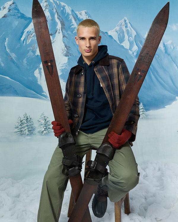 Rowing Blazers Men's Plaid Oilcloth Coat Dark Brown