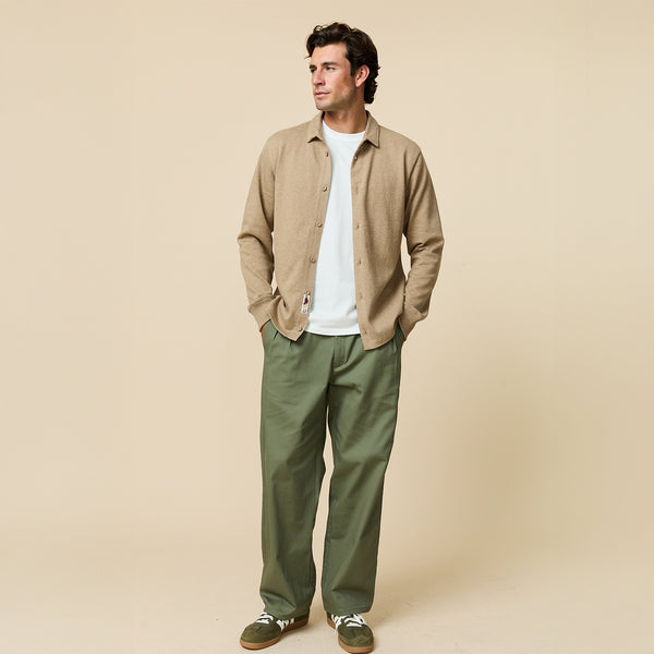 Rowing Blazers Men's Pleated Cotton Twill Pant Dark Olive