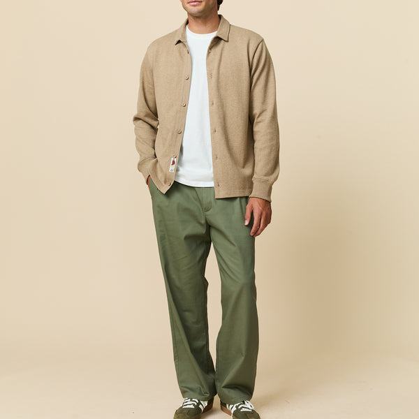 Rowing Blazers Men's Pleated Cotton Twill Pant Dark Olive