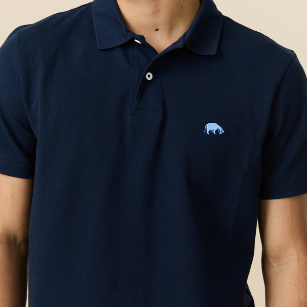 Rowing Blazers Men's Short Sleeve Eeyore Pique Polo Navy