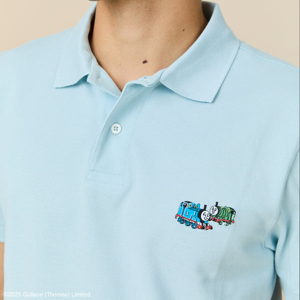 Rowing Blazers Men's Short Sleeve Thomas & Friends™ Pique Polo Light Blue