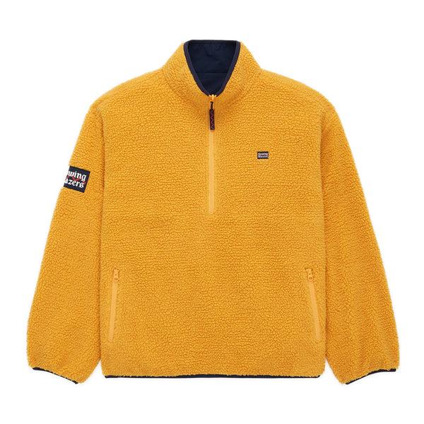 rowing blazers Men's Solid Reversible Sherpa Half Zip Marigold