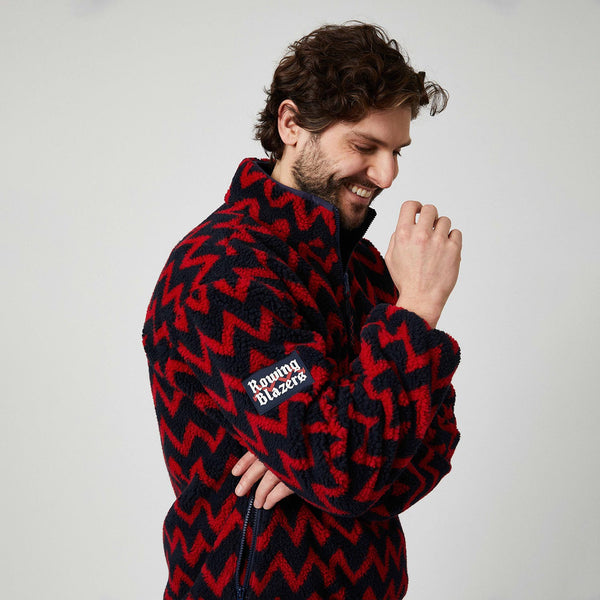 Rowing Blazers Men's Solid Reversible Sherpa Half Zip Navy