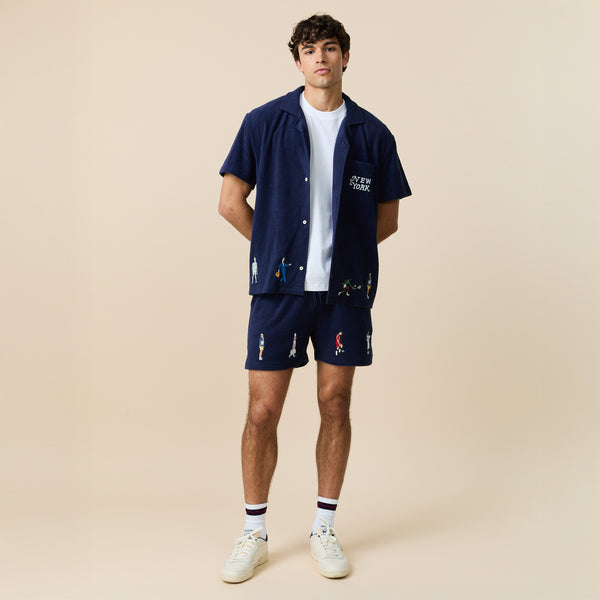 Rowing Blazers Men's Terry Safari Shirt Evening Blue