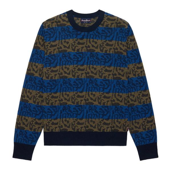 rowing blazers Men's Tonal Striped Sweater Blue Black Tonal Stripe