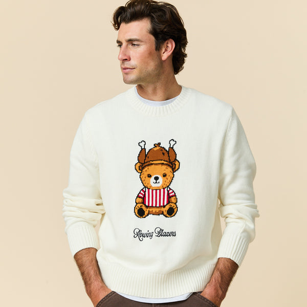 Rowing Blazers Men's Turkey Bear Cashmere Sweater Cream