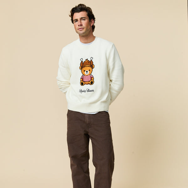 Rowing Blazers Men's Turkey Bear Cashmere Sweater Cream