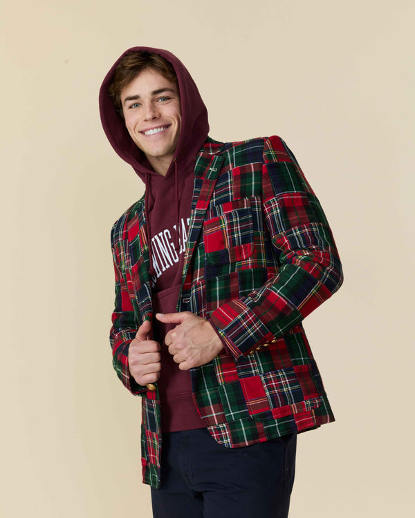 Rowing Blazers Men's Twill Patchwork Blazer Holiday Patchwork Plaid