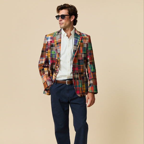 rowing blazers Men's Twill Patchwork Blazer University Patchwork