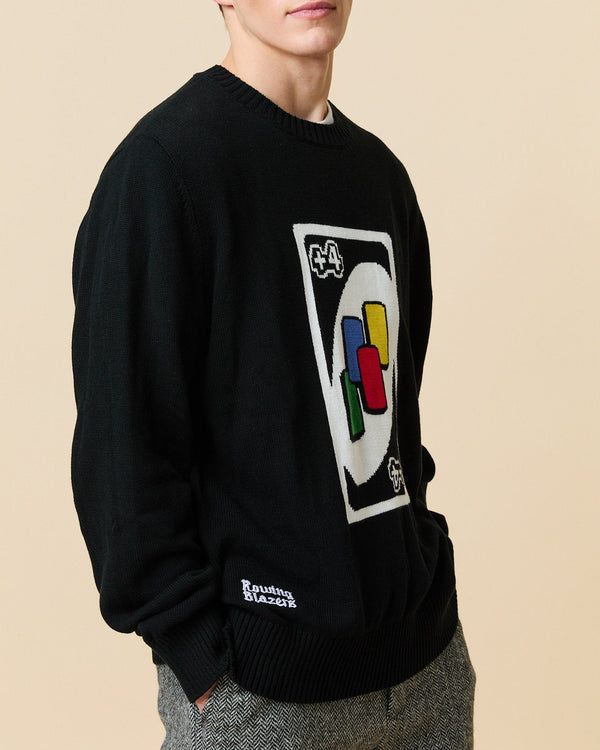 Rowing Blazers Men's UNO™ Draw Four Cotton Sweater Black