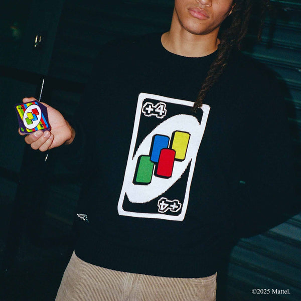 Rowing Blazers Men's UNO™ Draw Four Cotton Sweater Black