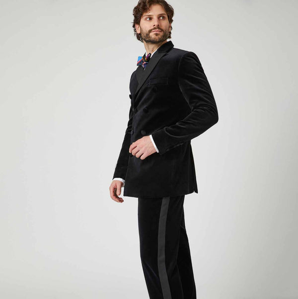 Rowing Blazers Men's Velvet Classic Tuxedo Pant Black