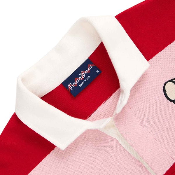 Rowing Blazers Men's Winnie-the-Pooh Cotton Rugby Red Pink Block Stripe