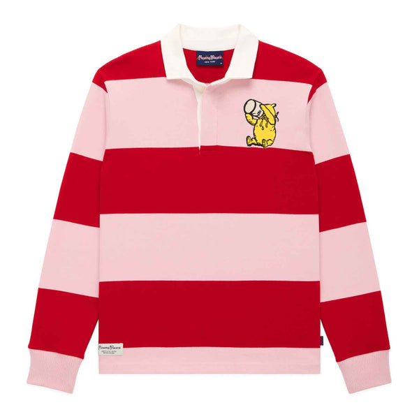 rowing blazers Men's Winnie-the-Pooh Cotton Rugby Red Pink Block Stripe