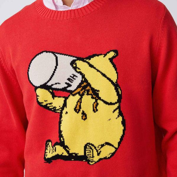 Rowing Blazers Men's Winnie-the-Pooh Cotton Sweater Cherry Red