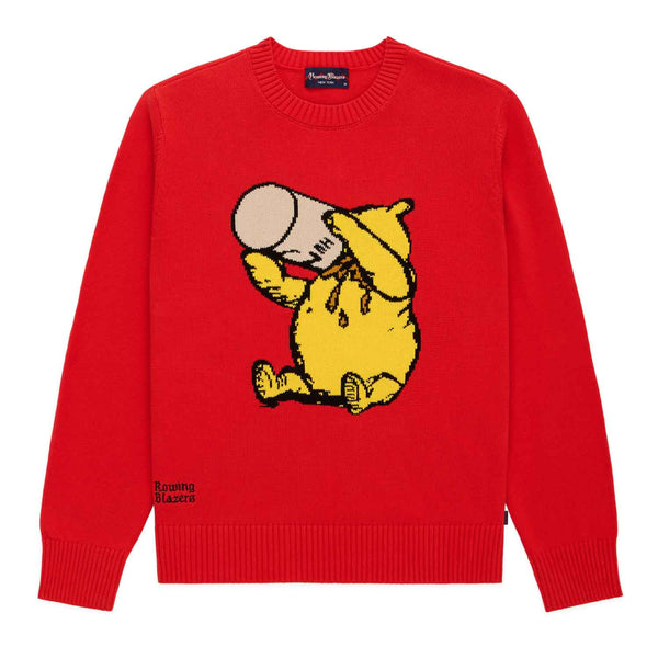 rowing blazers Men's Winnie-the-Pooh Cotton Sweater Cherry Red