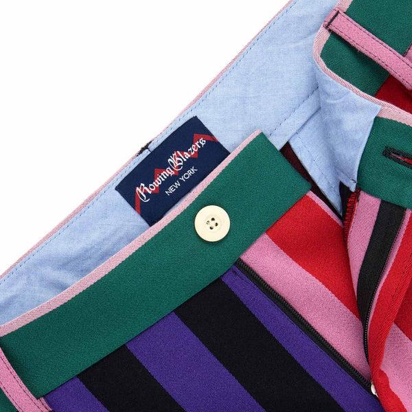 Rowing Blazers Men's Wool Pleated Striped Block Pant Mixed Stripes