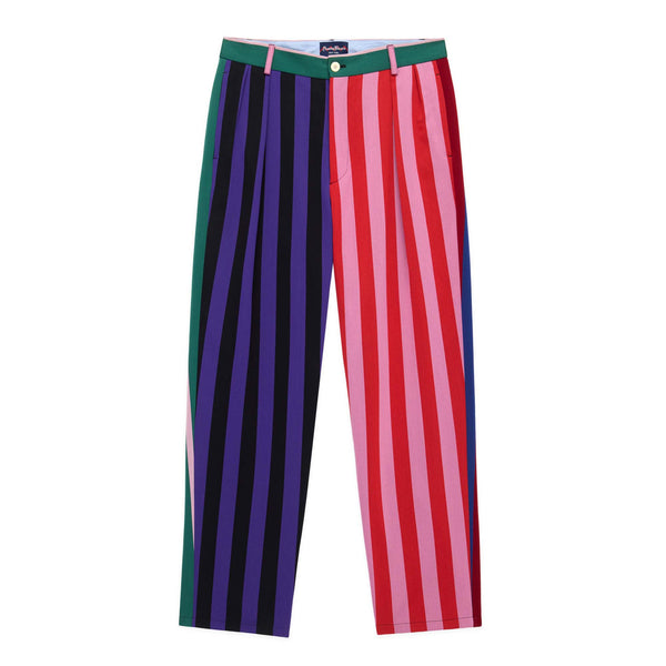 rowing blazers Men's Wool Pleated Striped Block Pant Mixed Stripes