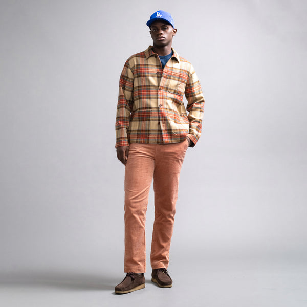 Rowing Blazers Men's Wool Stewart Tartan Chore Jacket Neutral Plaid