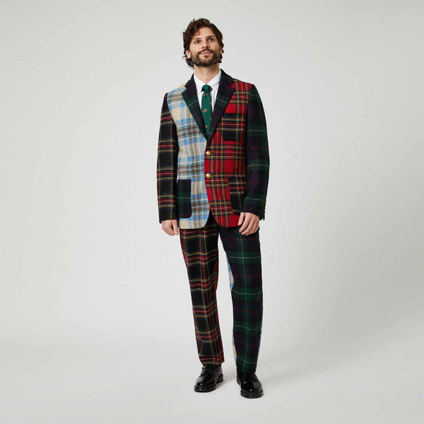 Rowing Blazers Men's Wool Tartan Relaxed Pleated Pant Cocktail Holiday