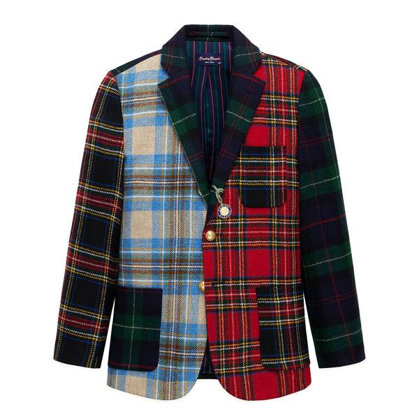 rowing blazers Men's Wool Tartan Ripley Blazer Cocktail Holiday